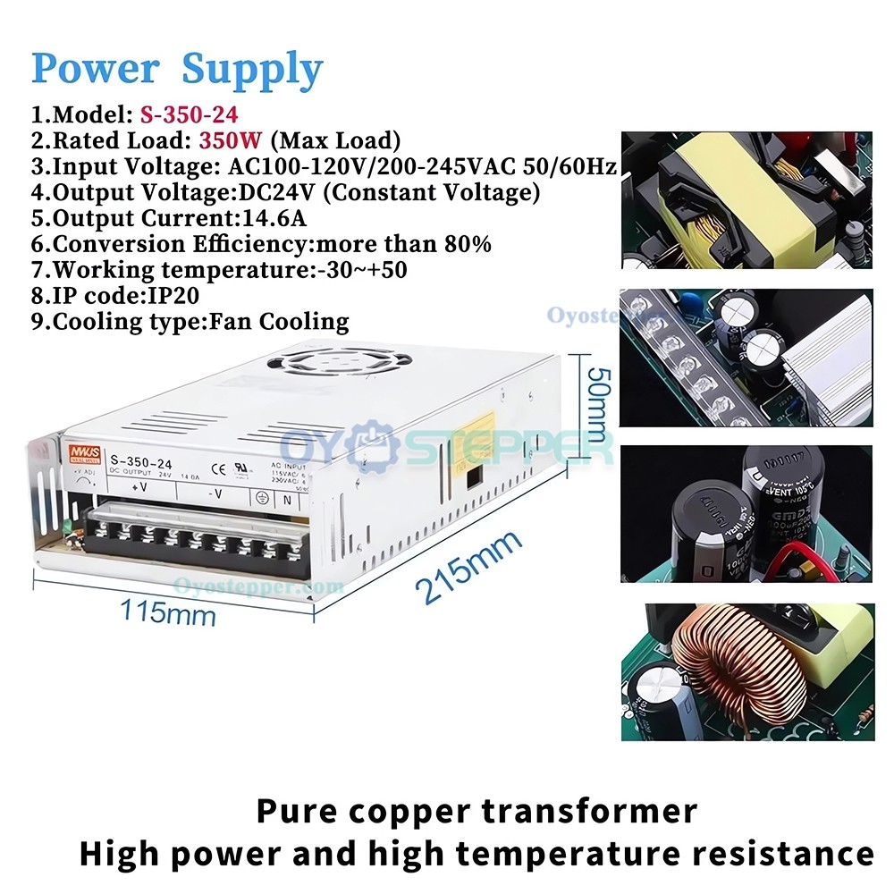 3 Axis Kit Nema 23 1.8&deg; 3Nm 2-Phase Stepper Motor, Driver & Power Supply CNC Kit